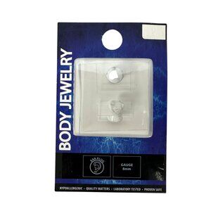 8MM Howlite Ear Plug Body Jewelry Hypoallergenic Gauge Pair White Design